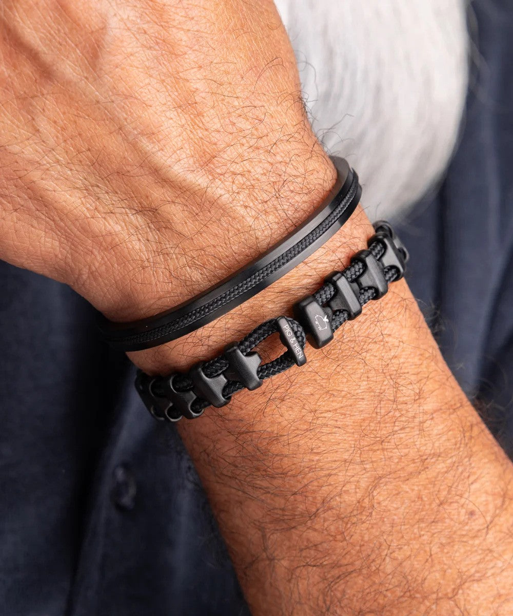 Pig & Hen | Bracelet "Bold Bob" - Noir/Noir