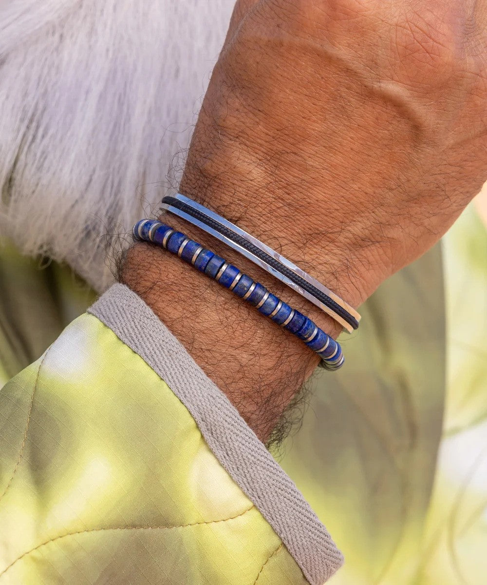 Pig & Hen | Bracelet ajustable Brontide 6mm - Okinawa / Argent
