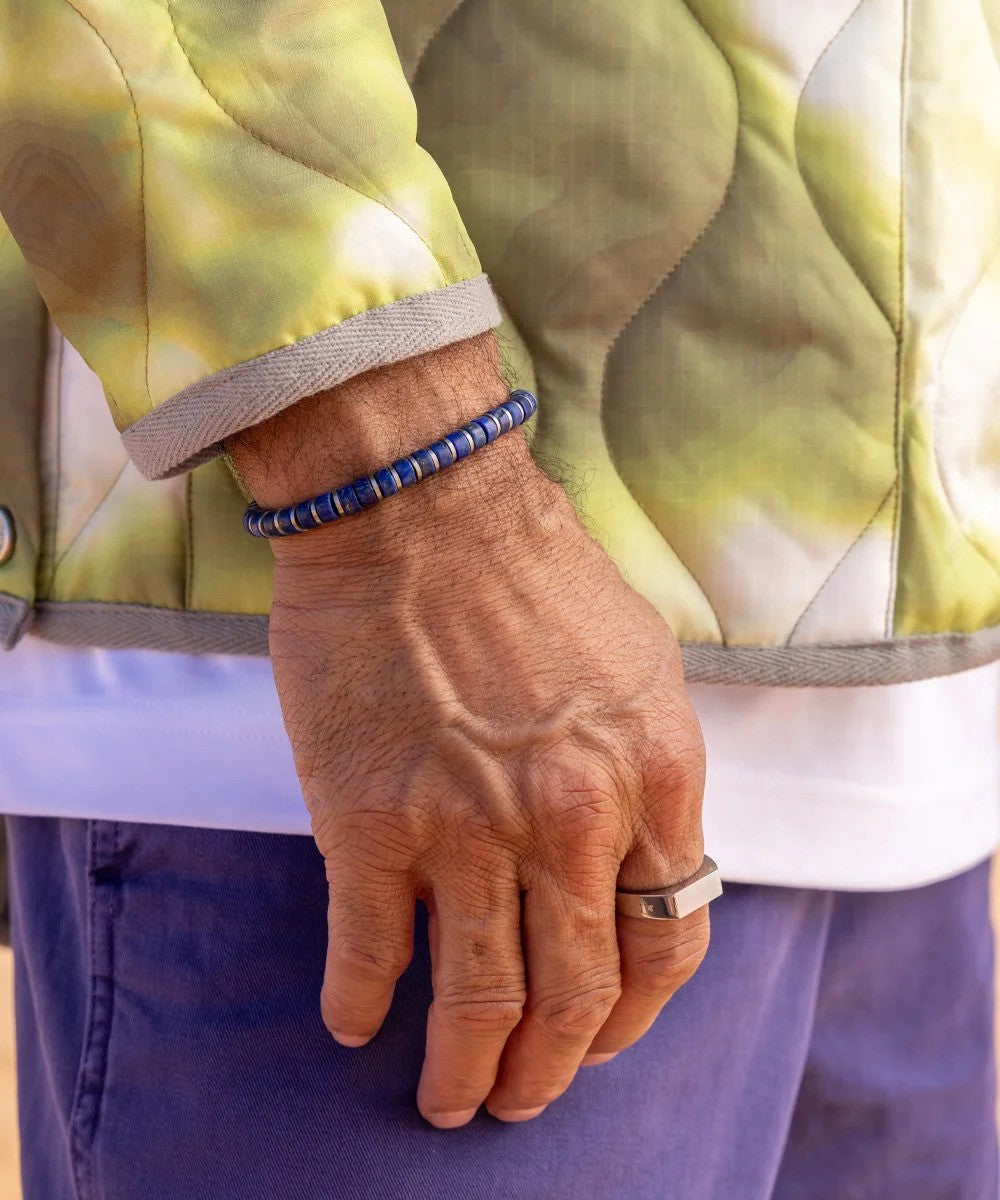 Pig & Hen | Bracelet ajustable Brontide 6mm - Okinawa / Argent