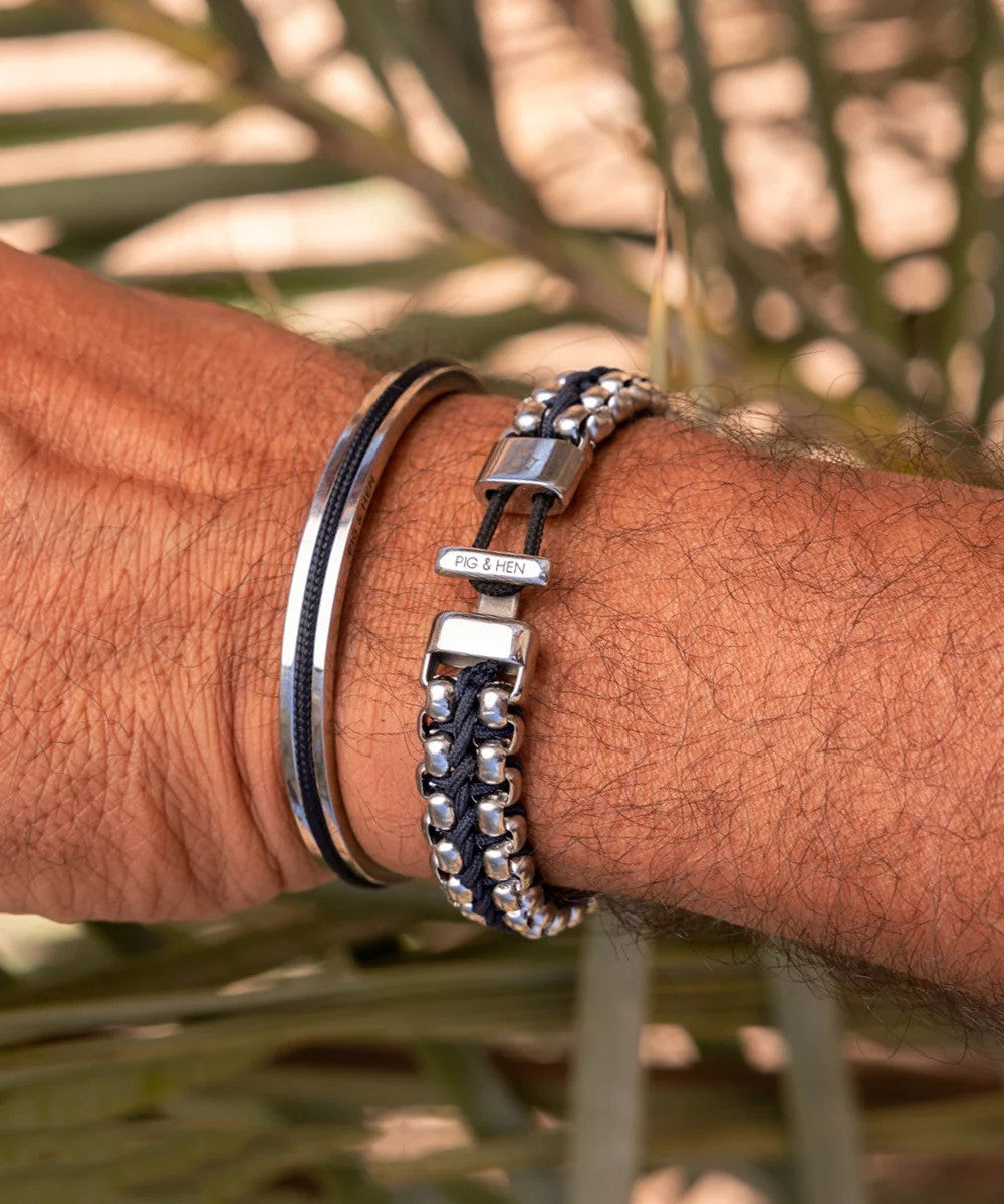 Pig & Hen | Bracelet Catena Venetian DBL - Marine | Argent