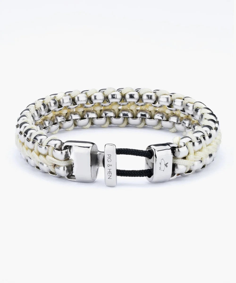 Pig & Hen | Bracelet Catena Venetian DBL - Crème/Argent