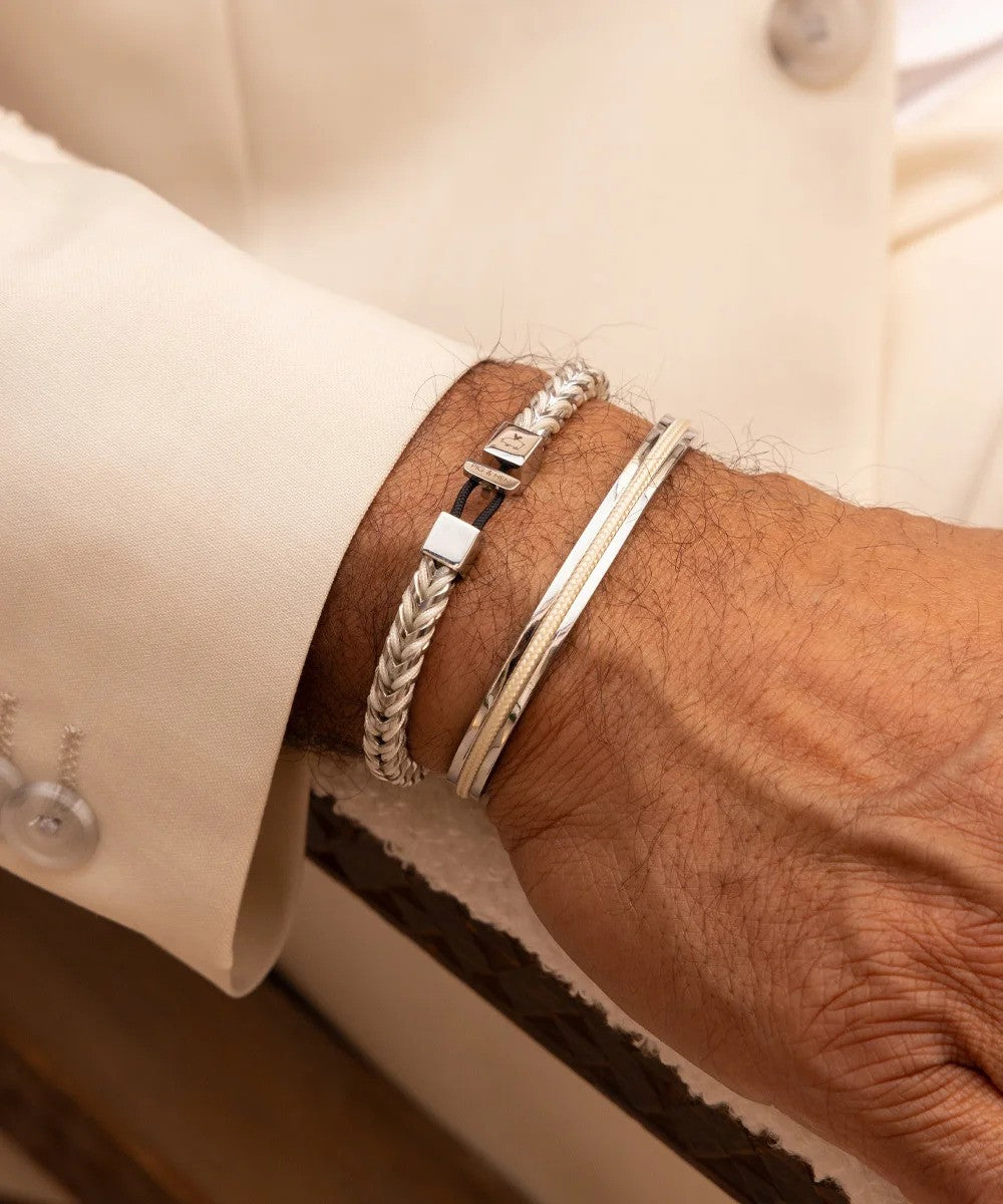 Pig & Hen | Bracelet ''Navarch 6 mm'' - Crème / Argent