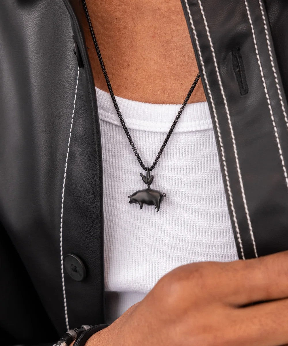 Pig & Hen | Collier à pendentifs ''Logo'' - Noir