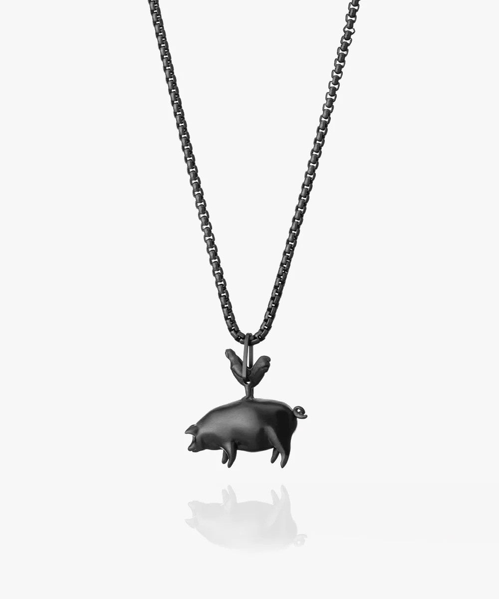 Pig & Hen | Collier à pendentifs ''Logo'' - Noir