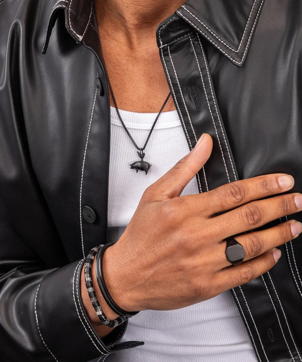 Pig & Hen | Collier à pendentifs ''Logo'' - Noir