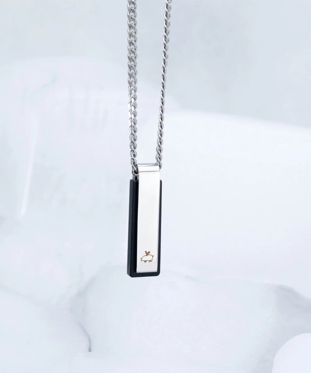 Pig & Hen | Le collier Monolithe - Agate noire / Argent