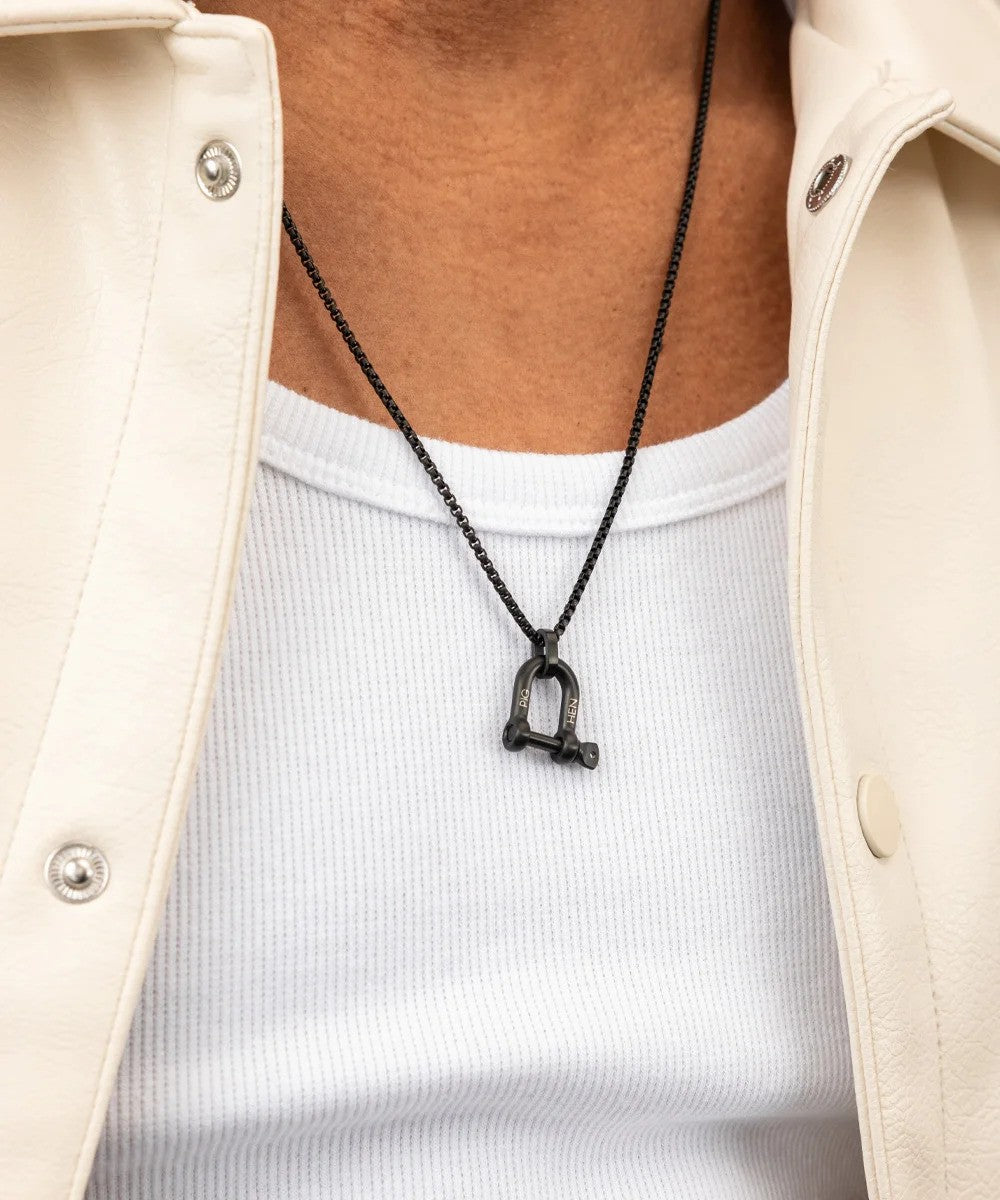 Pig & Hen | Collier ''D-shackle'' - Noir