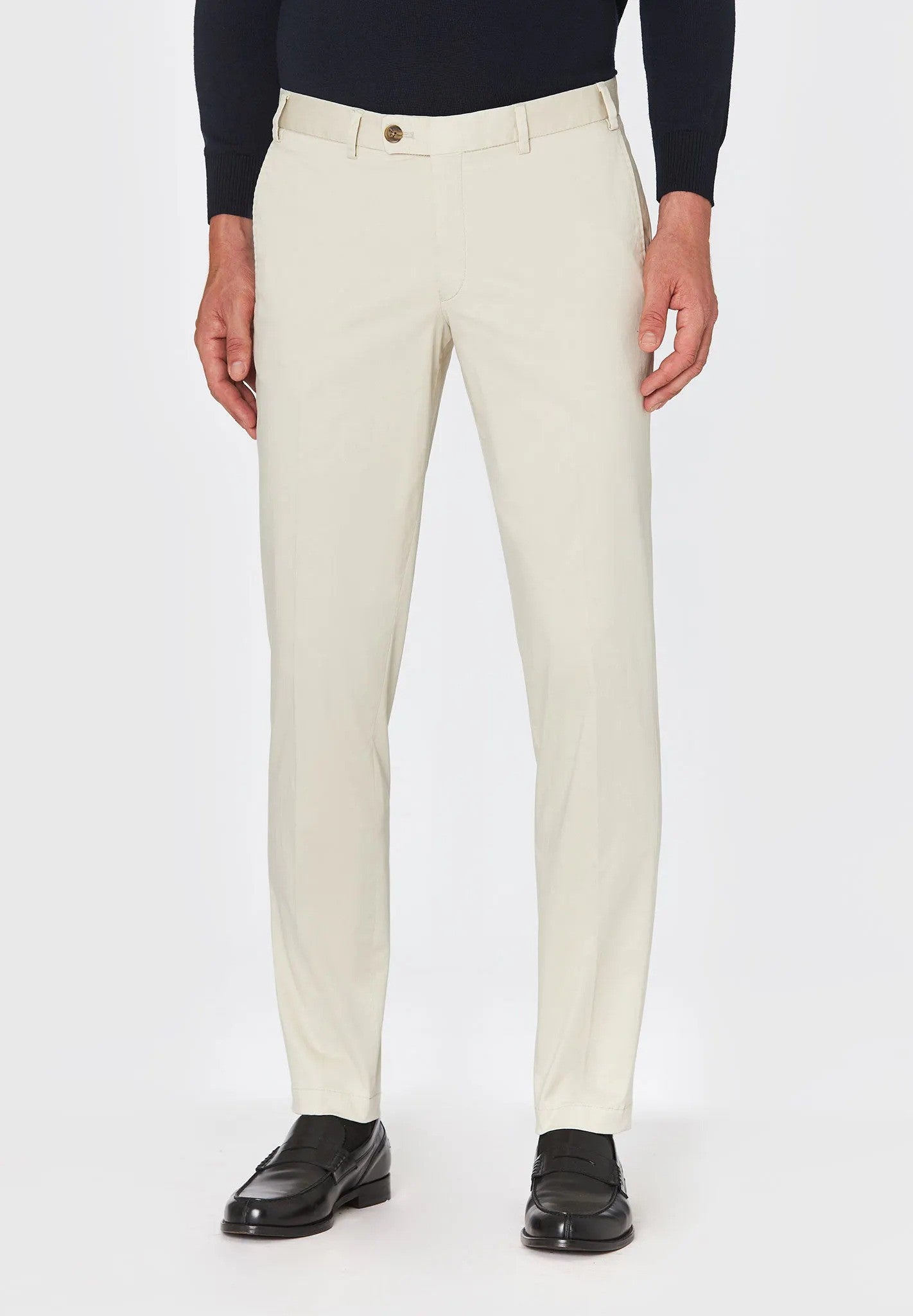 HILTL | Le chino slim fit en coton ''Tilo Supima 365'' - Beige clair