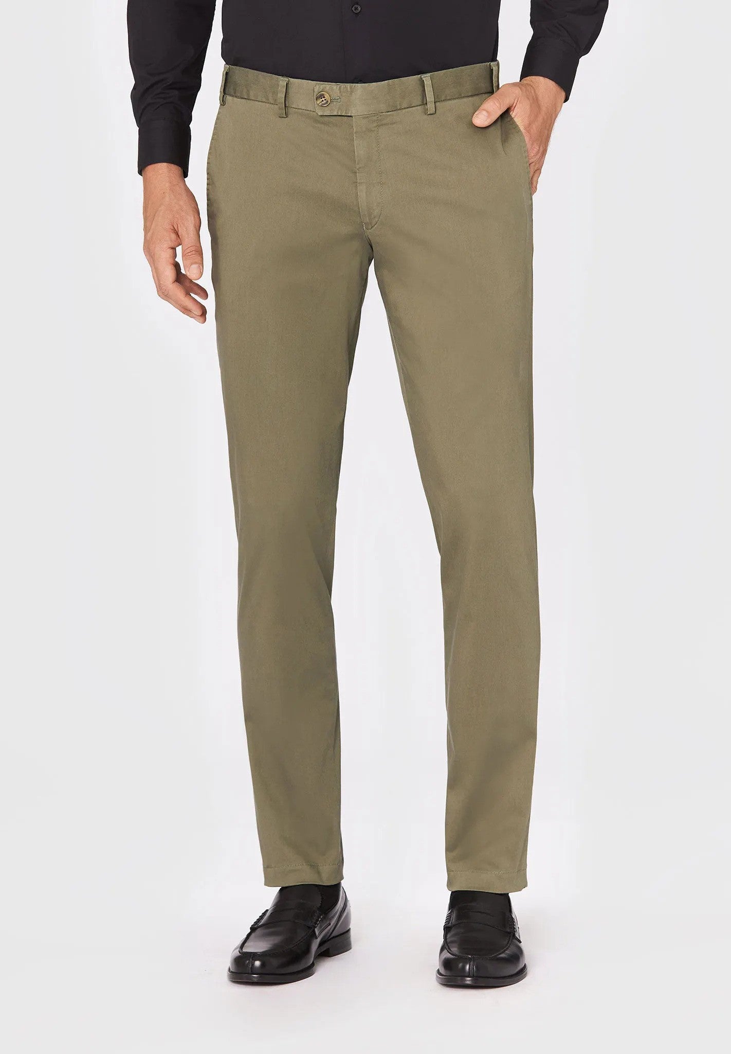 HILTL | Le chino slim fit en coton ''Tilo Supima 365'' - Olive