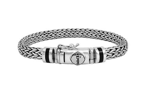 Kemmi  | Bracelet ''Snake'' Argent et Onyx