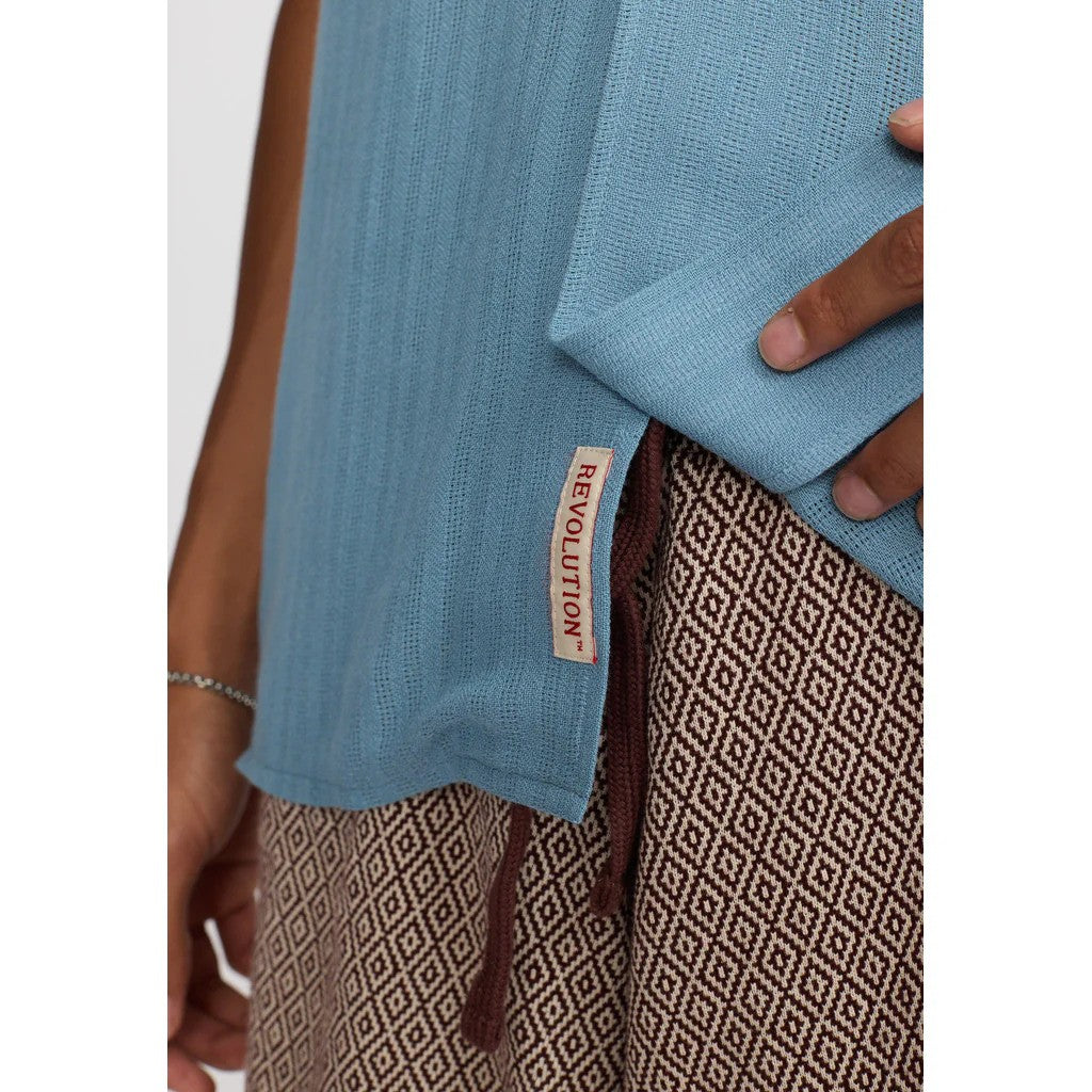 Revolution | Chemise cubaine à manches courtes - Bleu