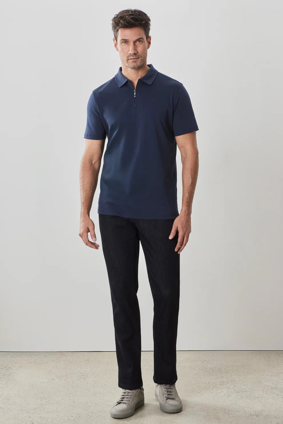 Robert Barakett | Polo Barakett col zippé - Marine