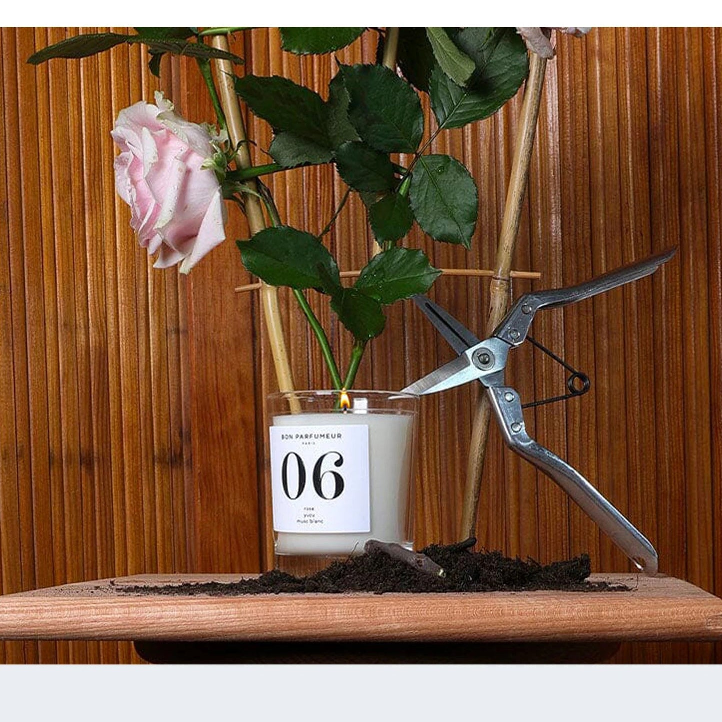 Bon Parfumeur | Bougie 06 Rose, Yuzu et Musc Blanc