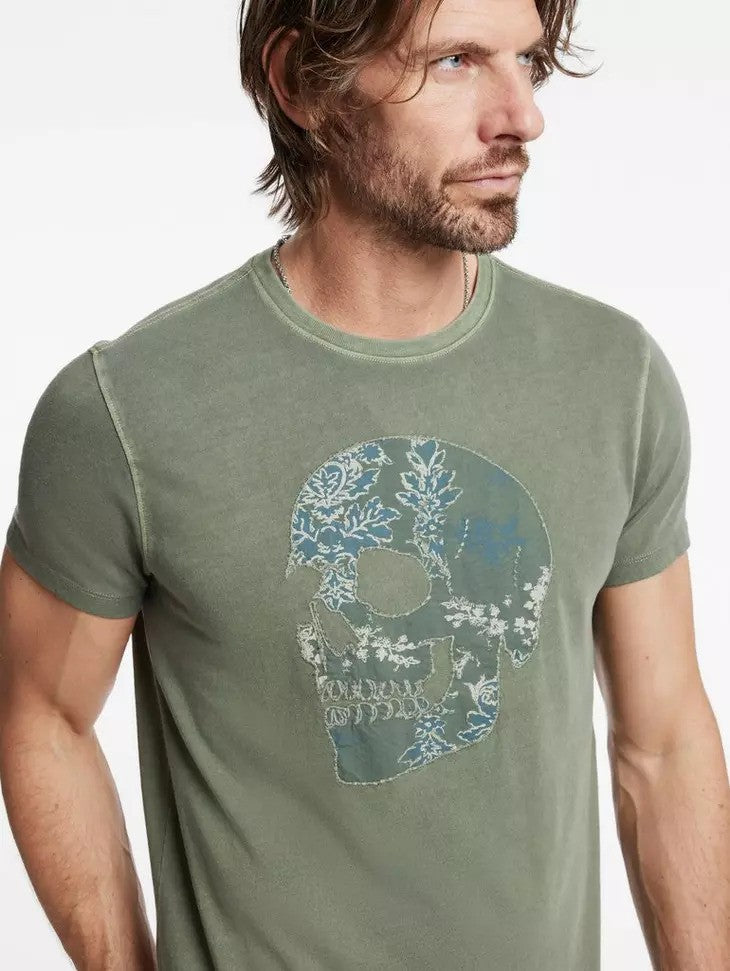 John Varvatos |  Le tee-shirt à motifs de tête de mort appliqué - Vert Mousse