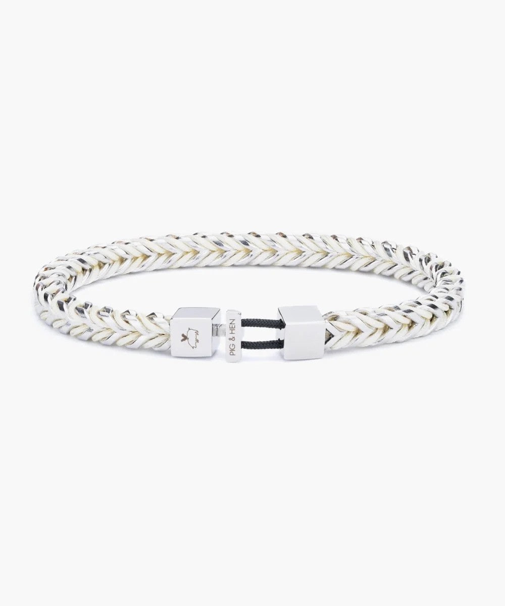 Pig & Hen | Bracelet ''Catena Foxtail'' - Crème / Argent