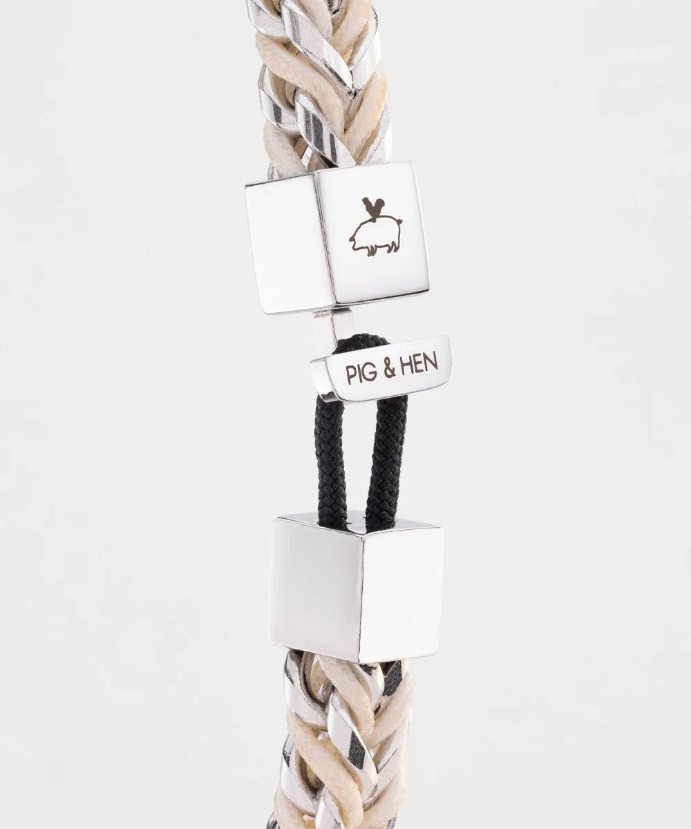 Pig & Hen | Bracelet ''Catena Foxtail'' - Crème / Argent