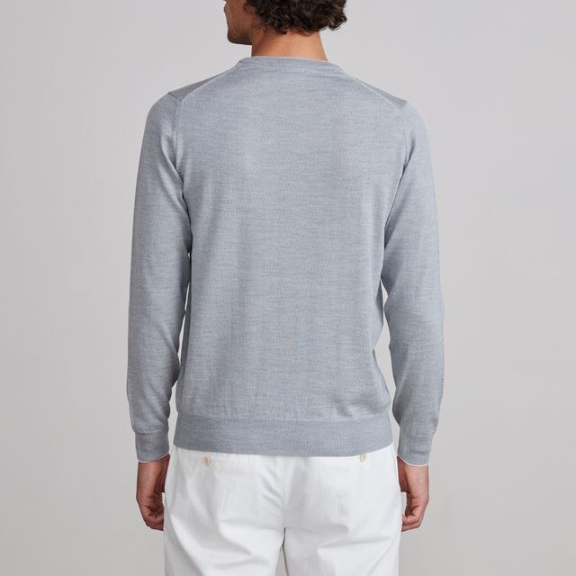 Emanuel Berg | Le pull léger à col rond - Gris clair