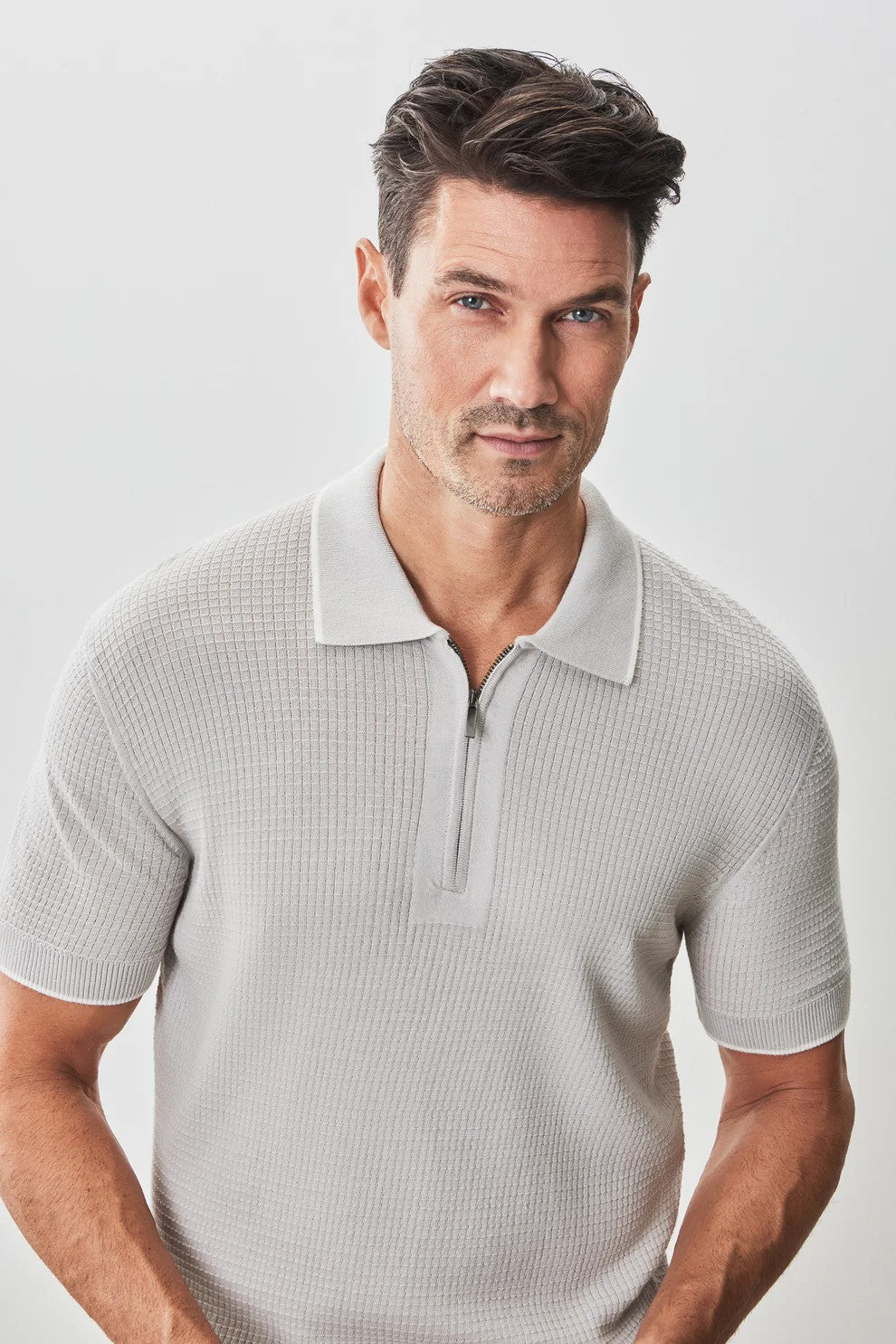 Robert Barakett | Polo en tricot ''Denton'' - Gris pâle