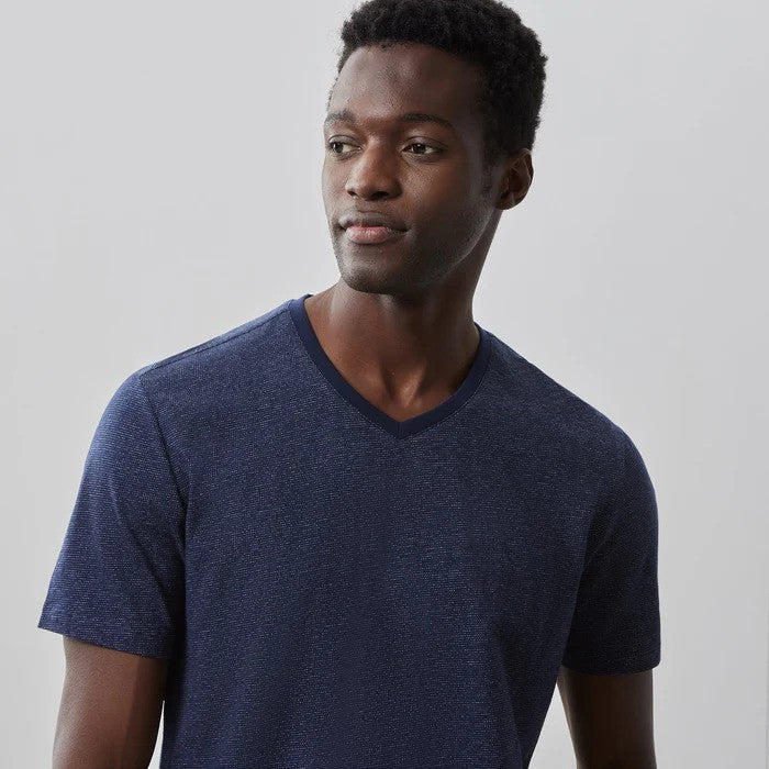 Robert Barakett | Le T-shirt Thoreau à col en V - Bleu marine