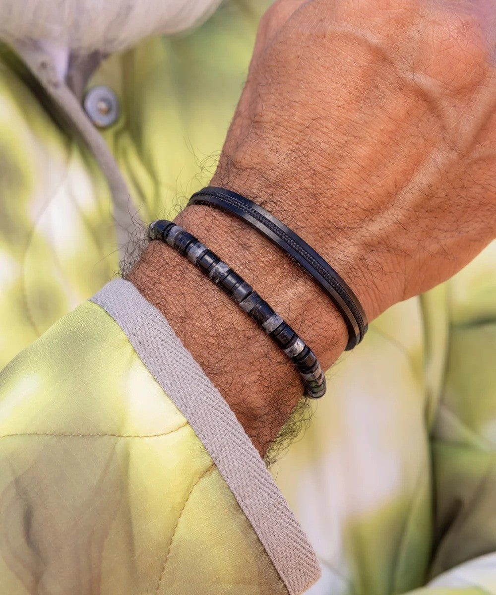 Pig & Hen | Bracelet ''Navarch 6 mm'' - Noir/Noir