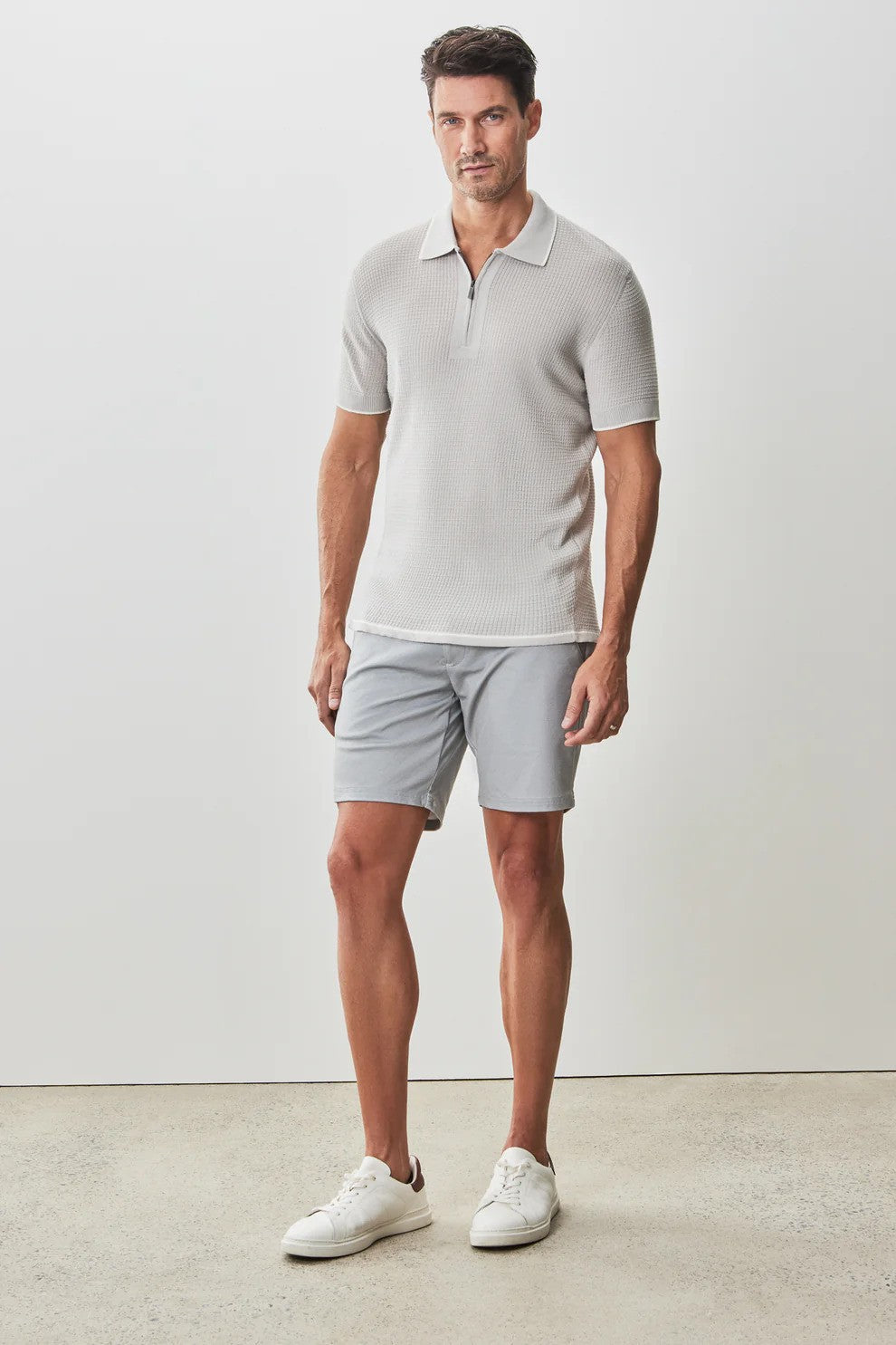 Robert Barakett | Polo en tricot ''Denton'' - Gris pâle