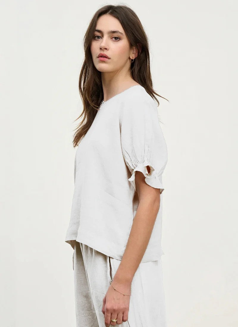 VELVET | Top en lin "EMILY" - Blanc