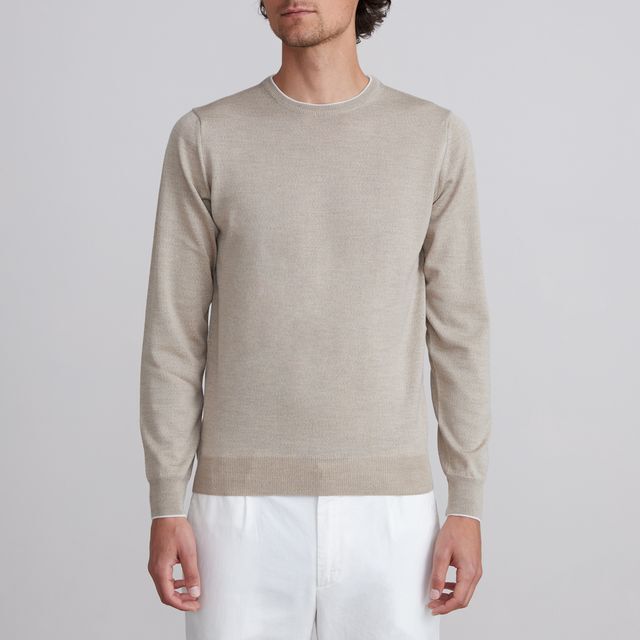 Emanuel Berg | Le pull léger à col rond - Beige