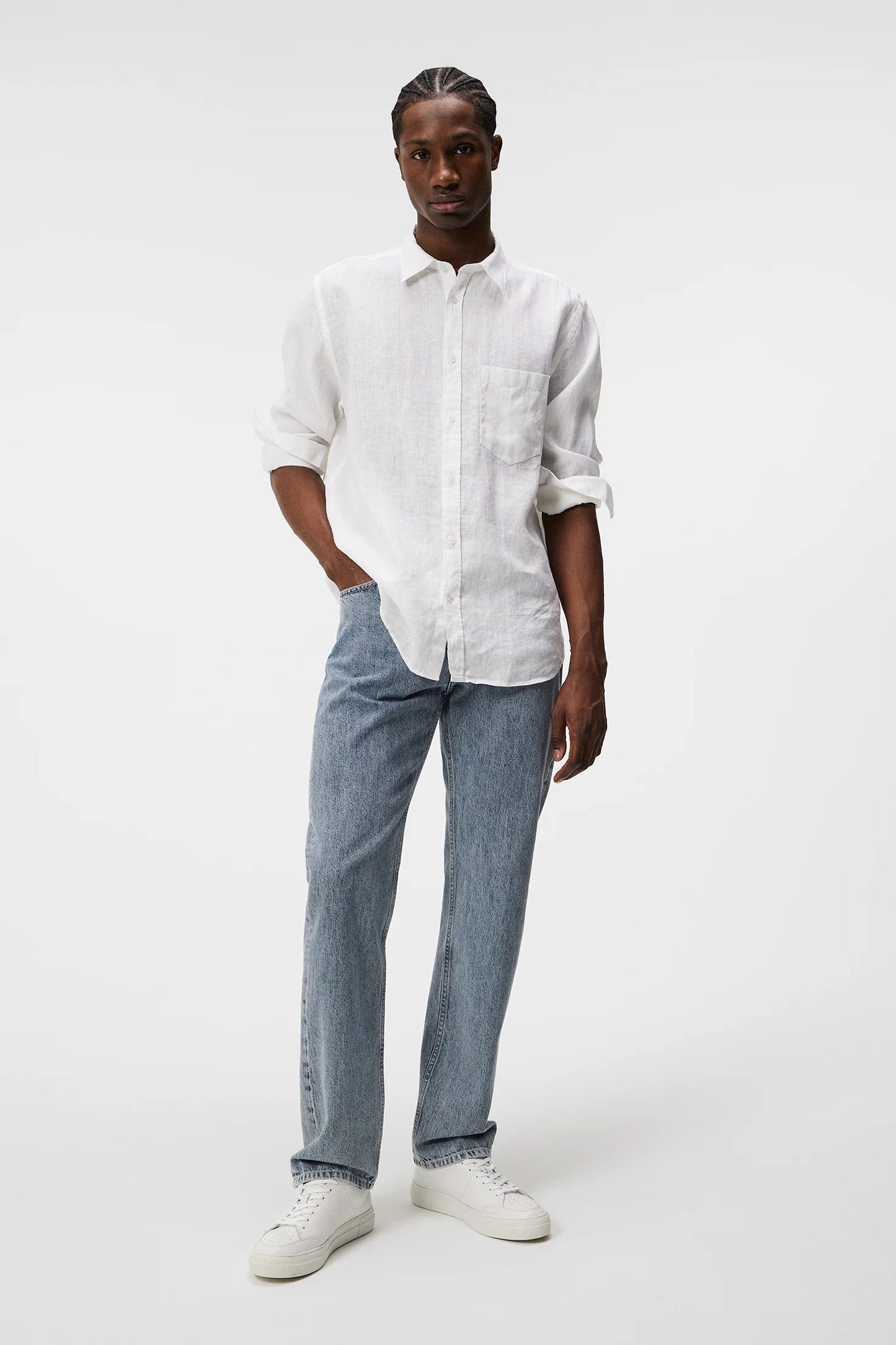 J.Lindeberg | La chemise en lin ''Reg Clean'' - Blanc