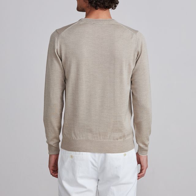 Emanuel Berg | Le pull léger à col rond - Beige