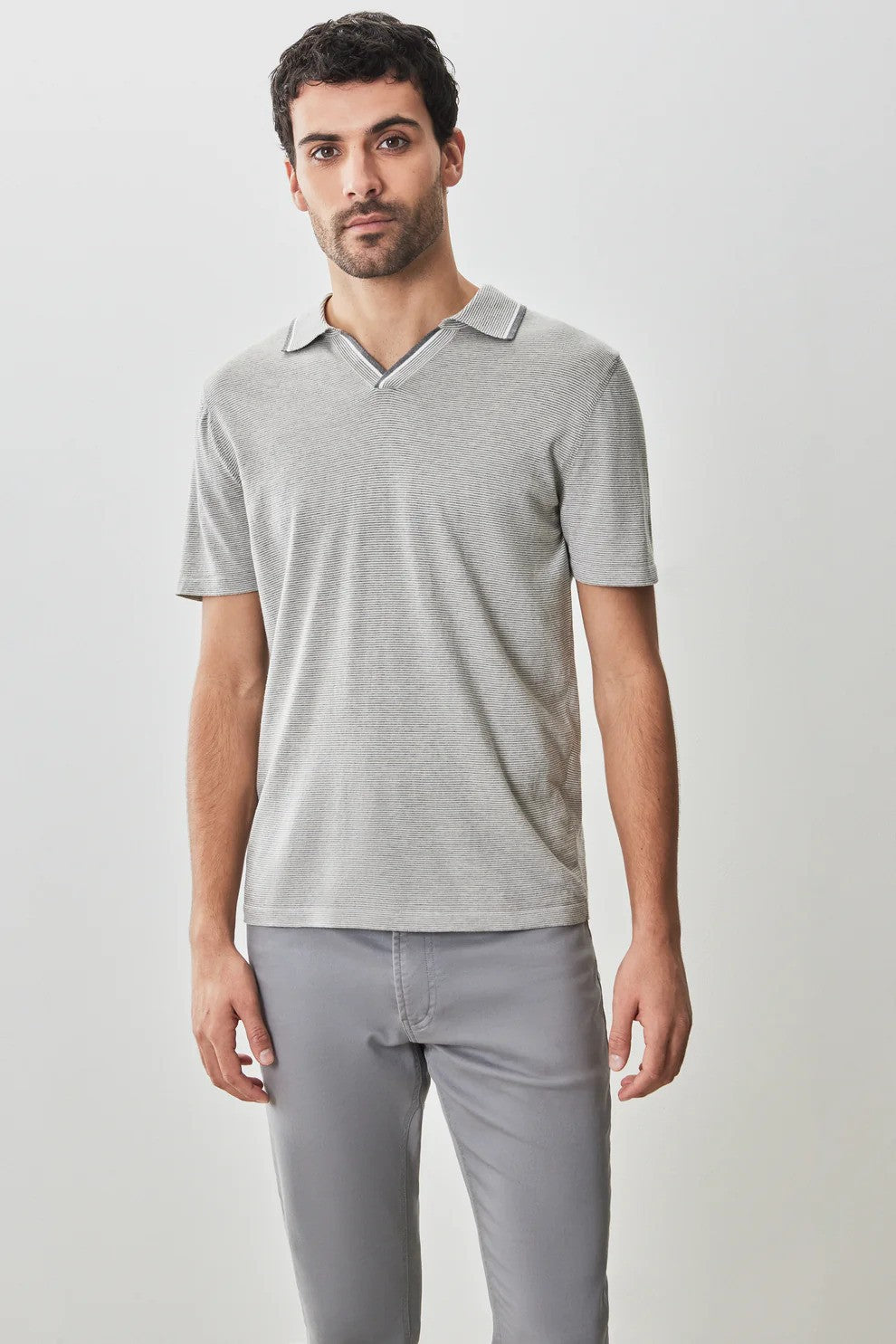 Robert Barakett | Polo col ouvert ''Enrico'' - Gris pierre