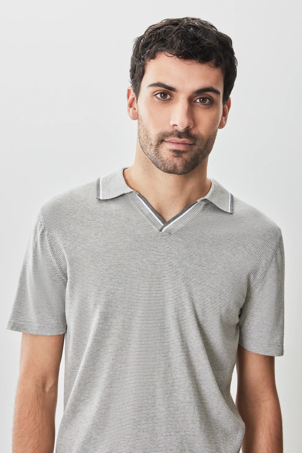 Robert Barakett | Polo col ouvert ''Enrico'' - Gris pierre