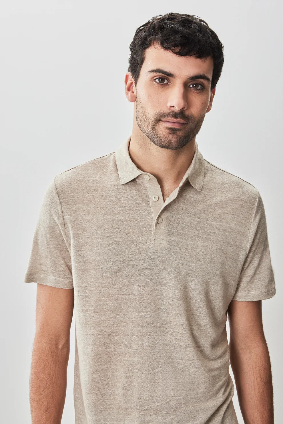 Robert Barakett | Polo en lin ''Boyce'' - Tan