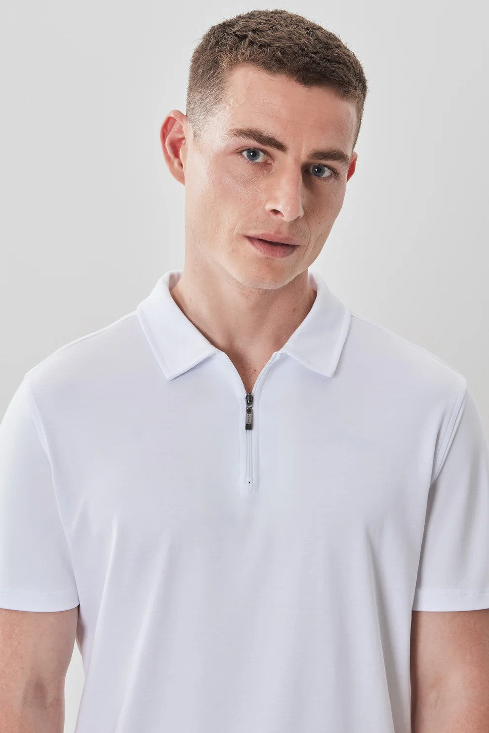 Robert Barakett | Polo Barakett col zippé - Blanc