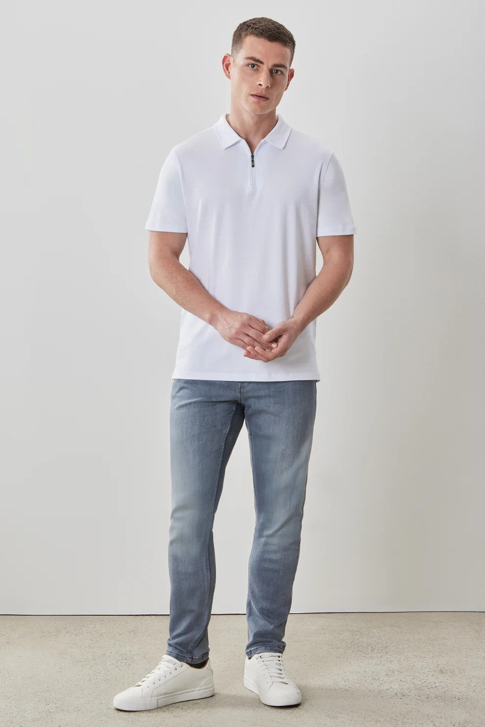 Robert Barakett | Polo Barakett col zippé - Blanc