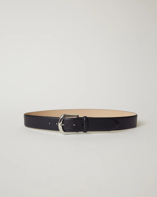 B-low the belt - Kennedy leather belt - Black/Silver