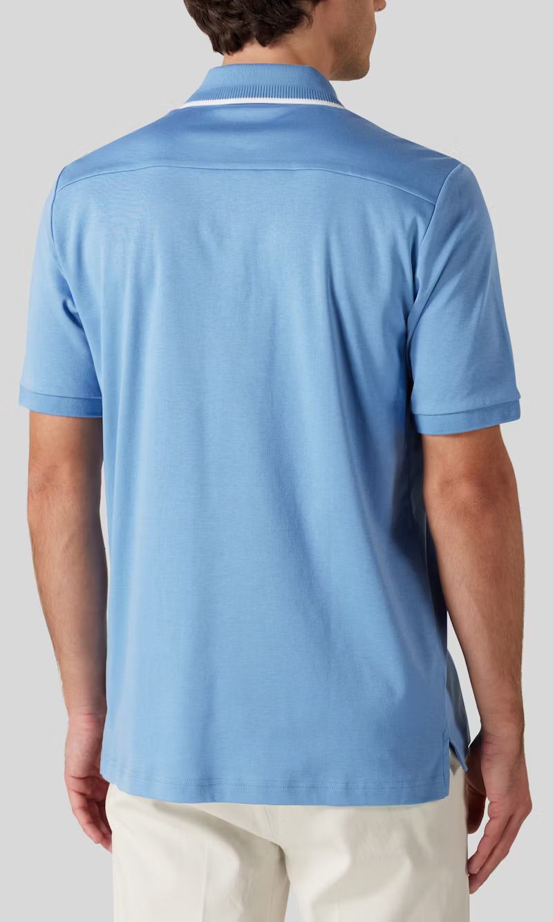 Eton | Polo en coton Supima Interlock - Bleu clair