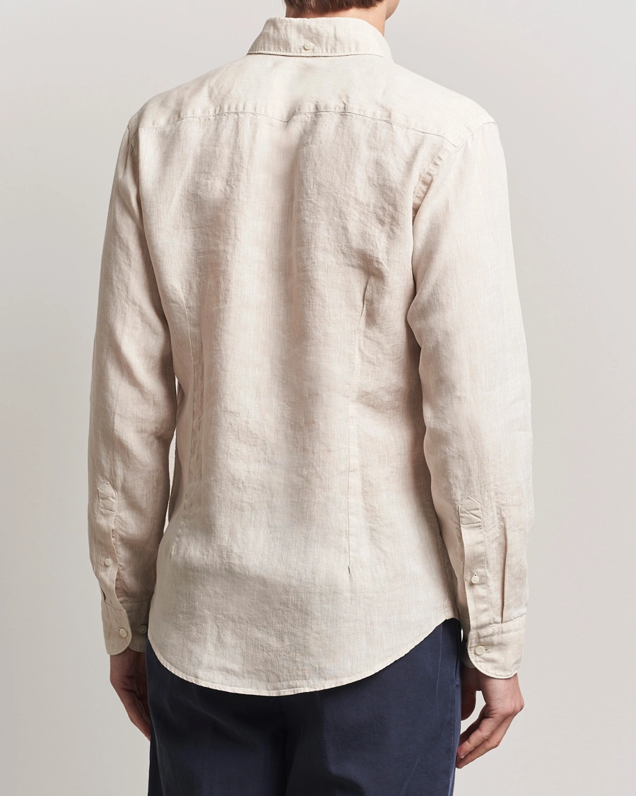 Eton | Chemise à col boutonné en lin Slim Fit - Beige
