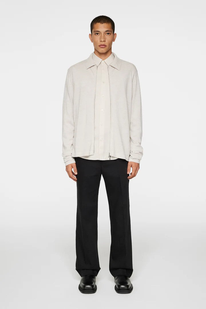 J.Lindeberg | Le cardigan zippé "Kaleb" en mérinos - blanc