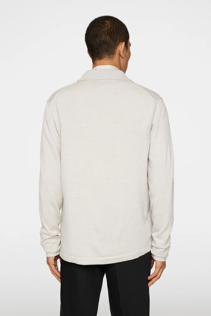 J.Lindeberg | Le cardigan zippé "Kaleb" en mérinos - blanc