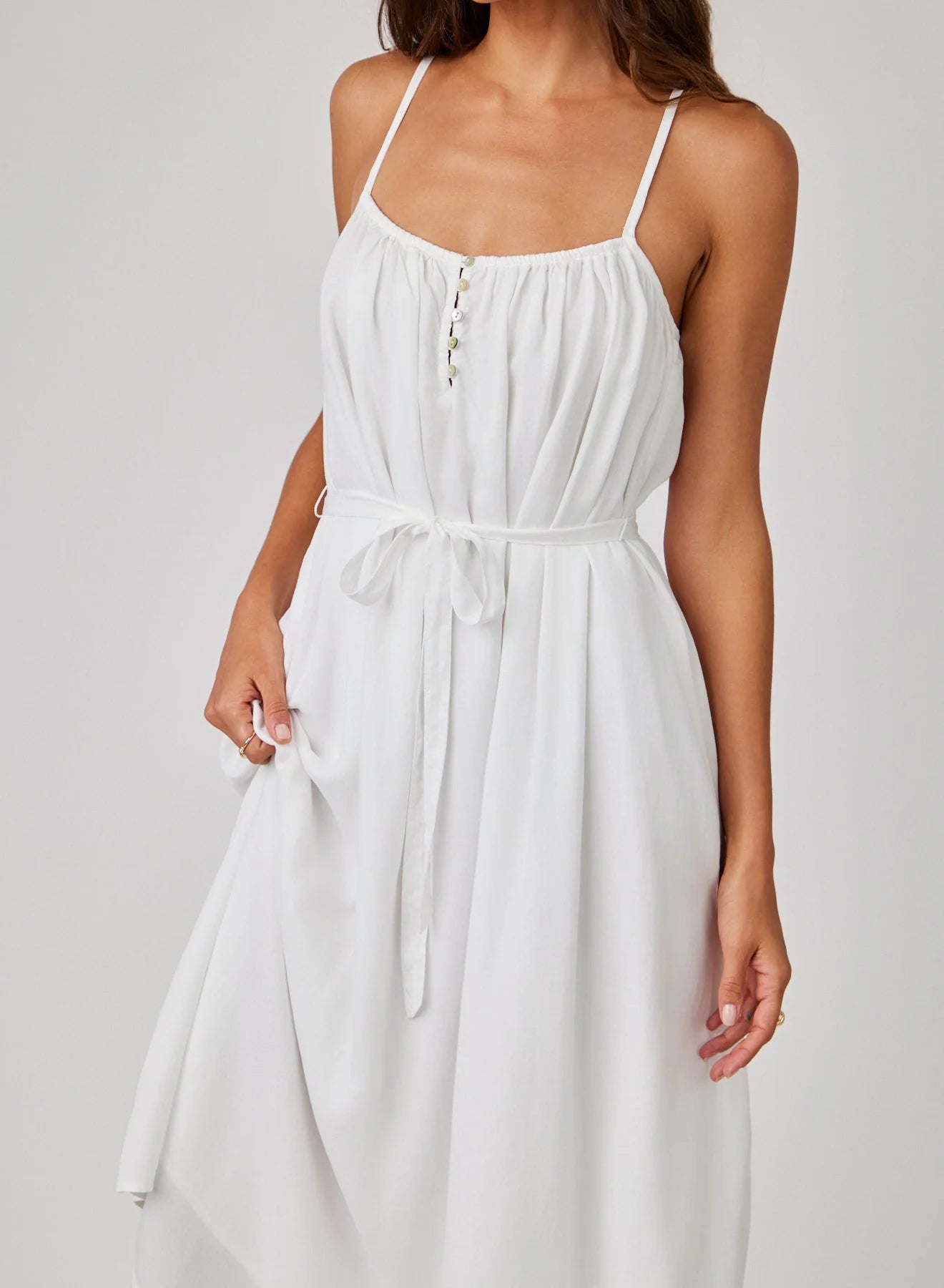BELLA DALH | Robe longue cami fluide - Blanc