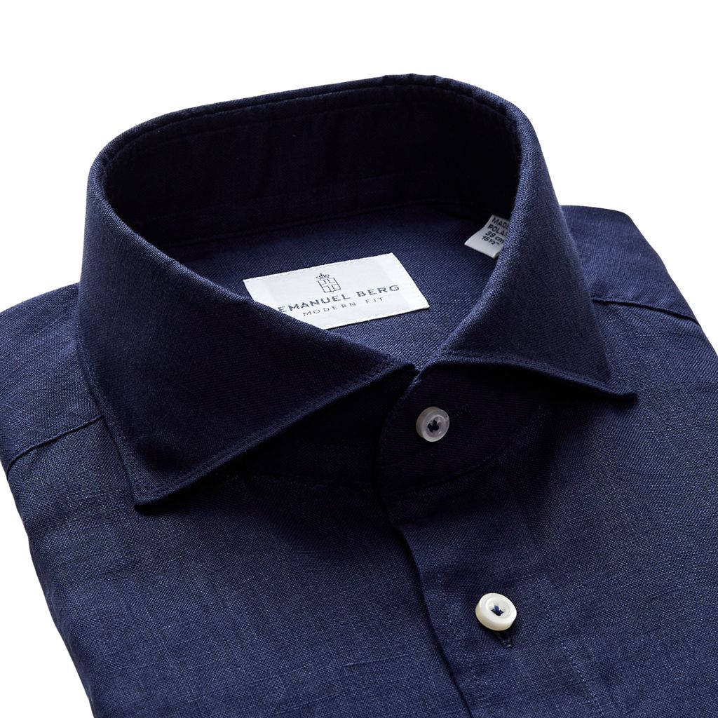 Emanuel Berg | Chemise en lin ''Havard'' - Navy
