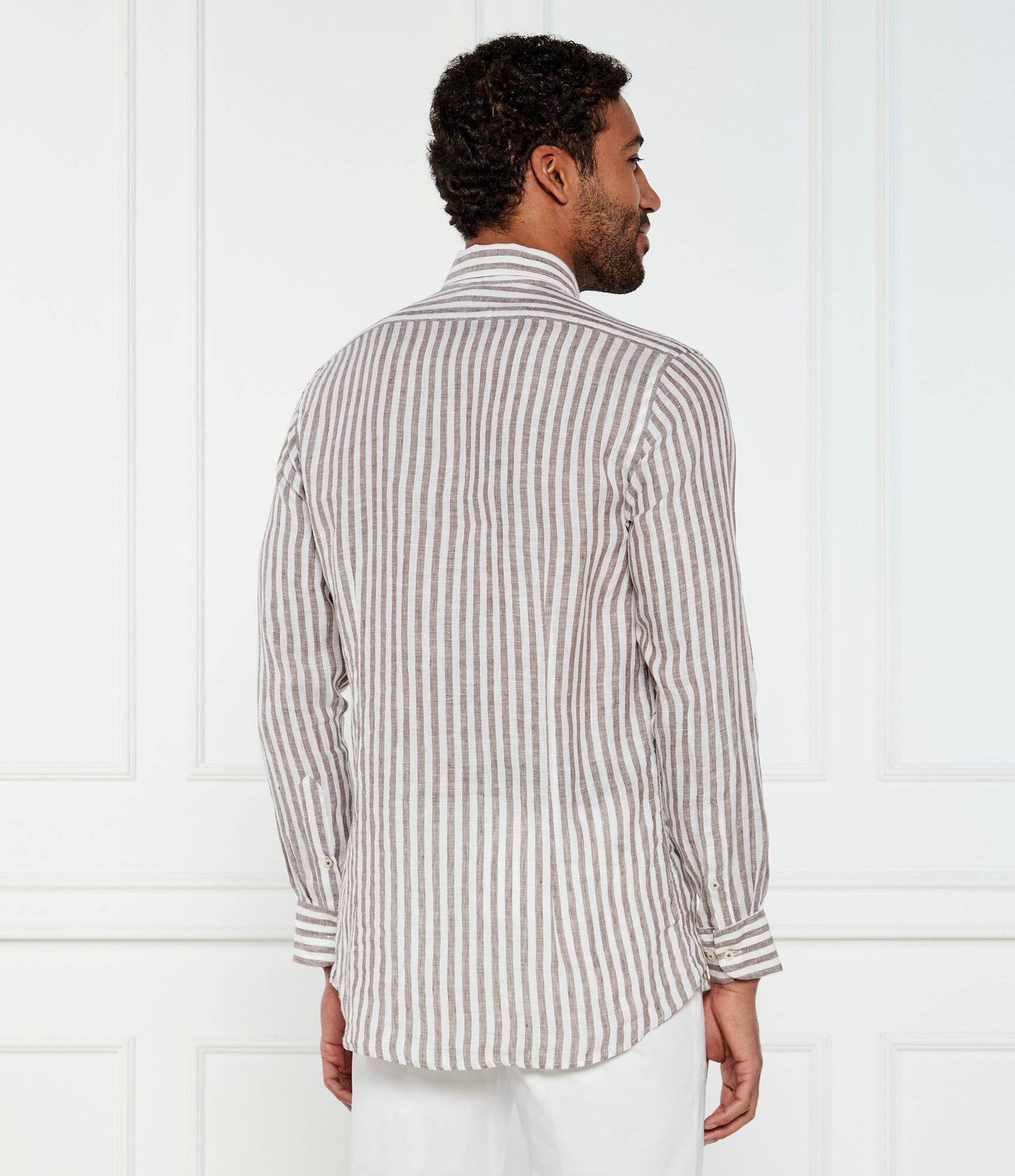 SAND Copenhagen | Chemise en lin ''8104 State soft '' - Rayures marron