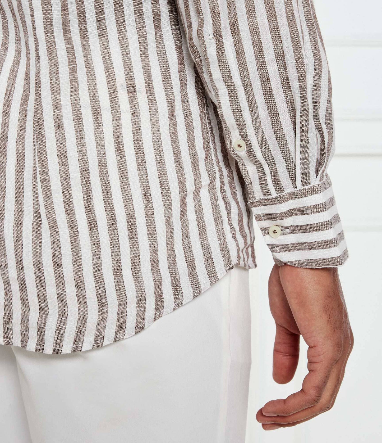 SAND Copenhagen | Chemise en lin ''8104 State soft '' - Rayures marron