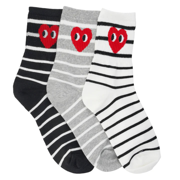 Limlim | Chaussettes motif coeur - Rayées