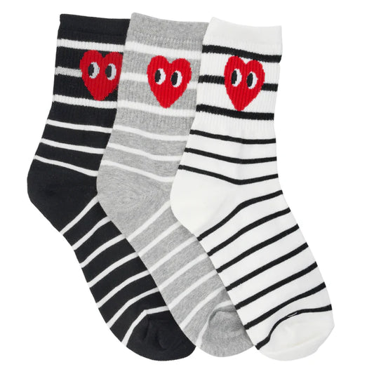 Limlim | Chaussettes motif coeur - Rayées