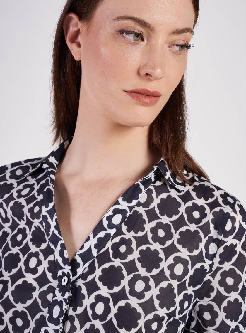 Camicettasnob | Blouse florale - Bleu
