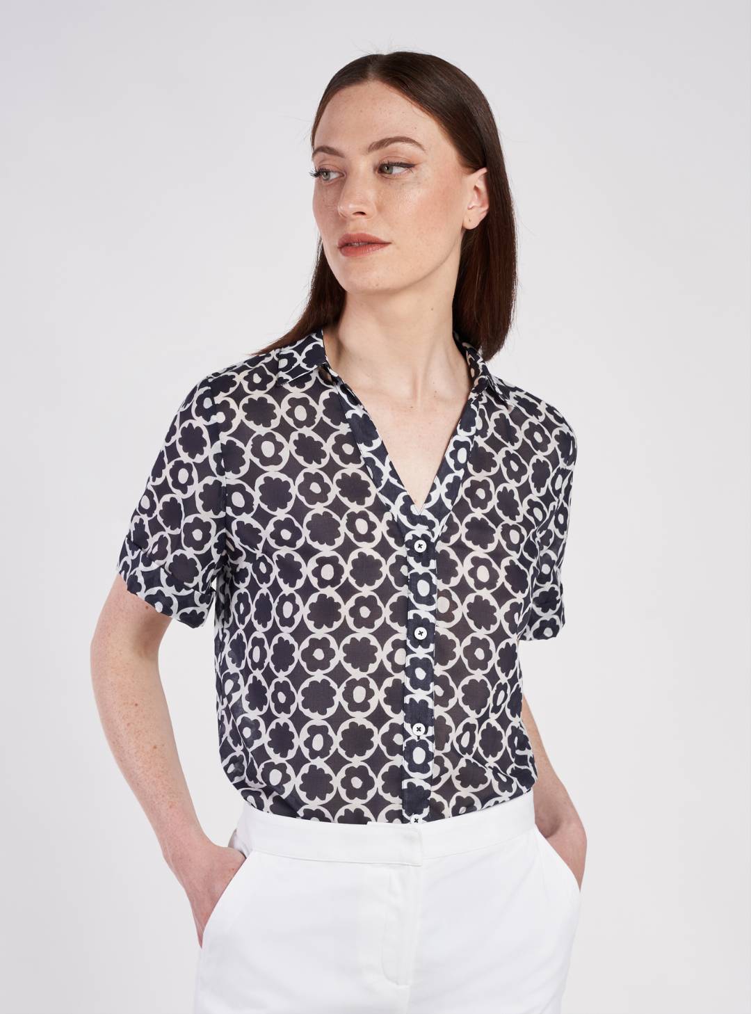 Camicettasnob | Blouse florale - Bleu