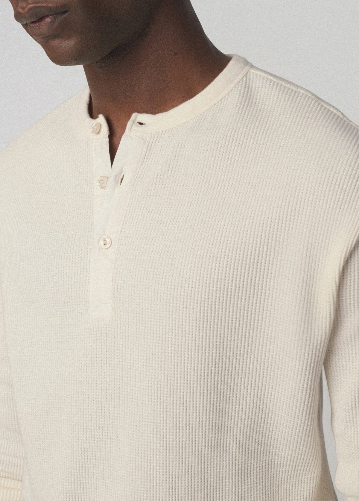 JOE'S | Henley en maille gaufrée - Écru