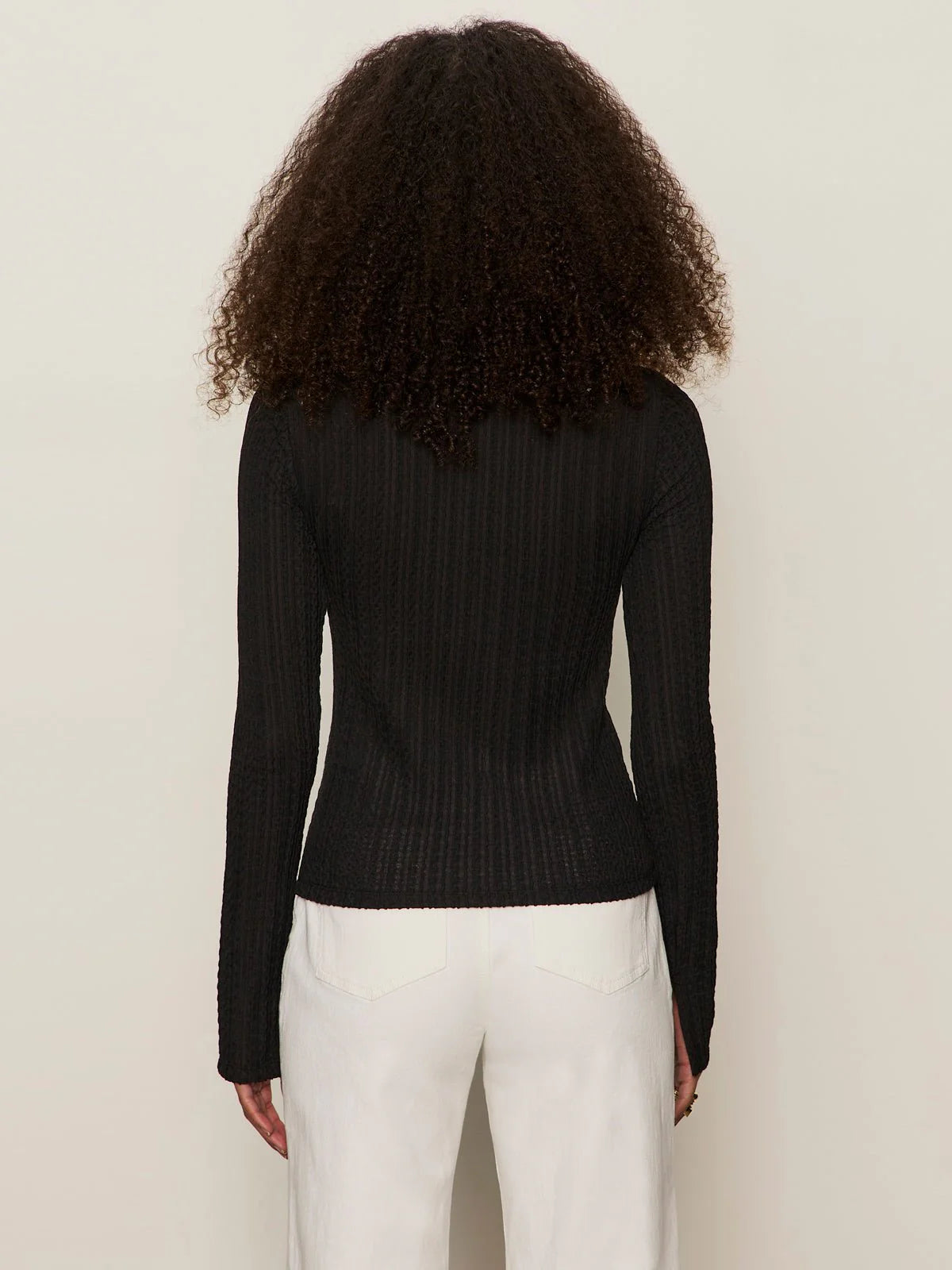 Sanctuary | Haut texturé encolure bateau - Noir