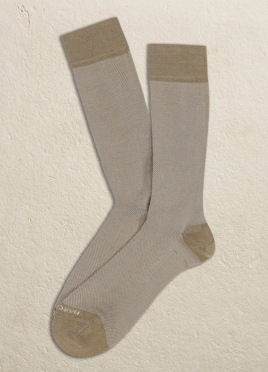 Marcoliani - Chaussettes en coton pima à motif caviar - Kaki